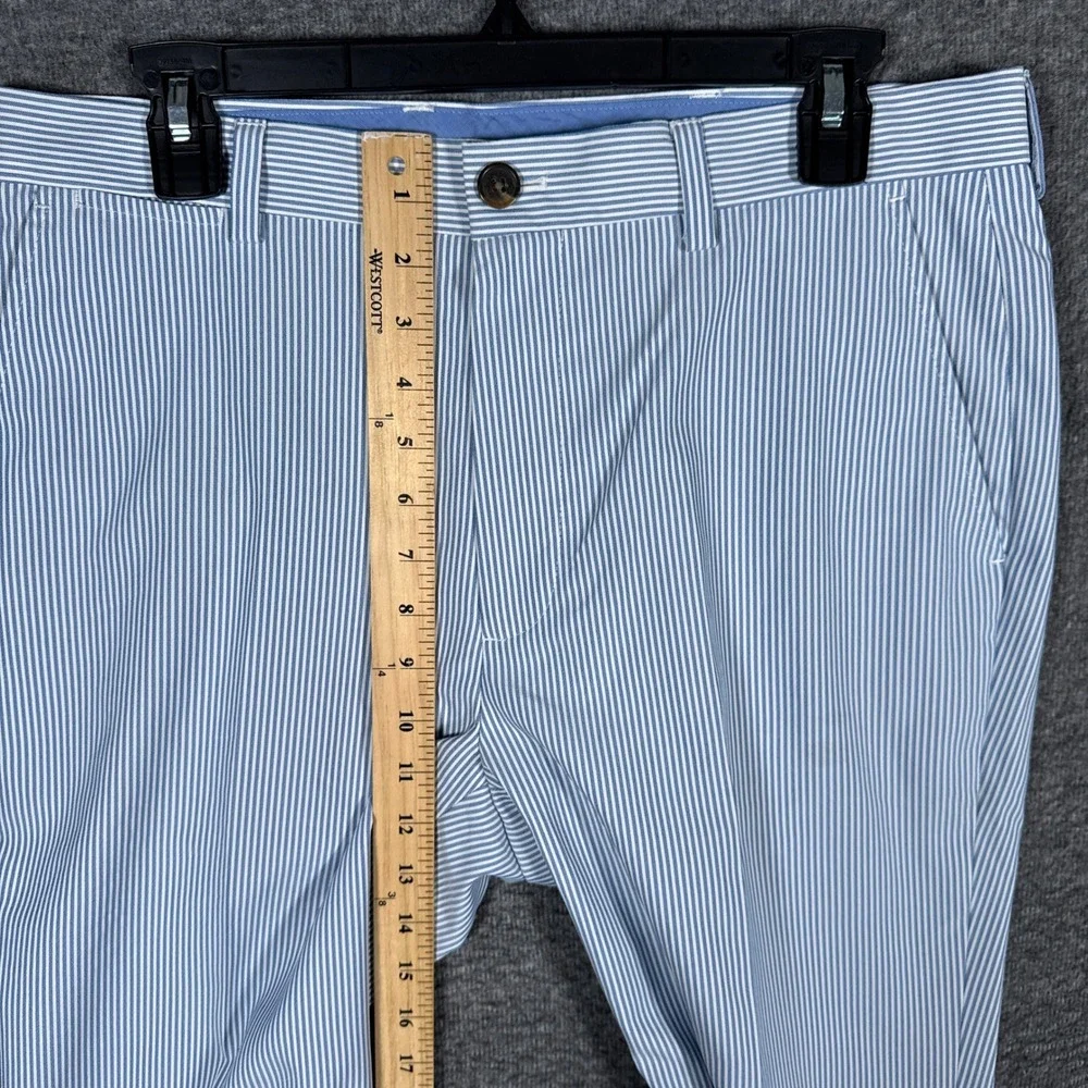 Brooks Brothers Pants Men 33x30(33x26) Blue White Striped St Andrews Link Golf